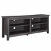 "58"" Charcoal Grey Wood TV Stand Console - Walker Edison W58CSPCL"