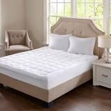 Madison Park Cloud Soft Twin Overfilled Plush Waterproof Mattress Pad in White - Olliix MP16-3144