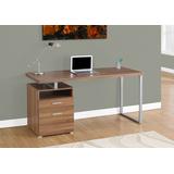"Computer Desk / Home Office / Laptop / Left / Right Set-Up / Storage Drawers / 60""L / Work / Metal / Laminate / Walnut / Grey / Contemporary / Modern - Monarch Specialties I 7146"