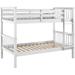 Twin over Twin Solid Wood Mission Design Bunk Bed in White - Walker Edison BWTOTMSWH