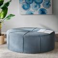 Madison Park Ferris Oval Ottoman in Blue - Olliix MP101-0199