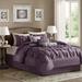 Madison Park Laurel King 7 Piece Comforter Set in Plum - Olliix MP10-255