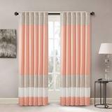"Madison Park Amherst 84"" Panel Polyoni Pintuck Window Curtain in Coral - Olliix MP40-4372"