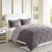 Madison Park Essentials Larkspur Full/Queen Reversible Down Alternative 3M Scotchgard Comforter Mini Set in Charcoal/Grey - Olliix MPE10-615