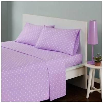 Mi Zone Polka Dot Twin Cotton Sheet Set in Purple - Olliix MZ20-418