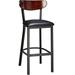 Regal Seating 2511U Steel Stool with Upholstered Seat and Wood Back
