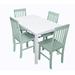 Greyson 5-Piece Dining Set in White/Sage - Walker Edison TW485PCSG