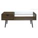 Wood & Glass Coffee Table in Dark Walnut - Walker Edison AF42JMGLDW