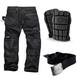 Scruffs Ripstop Trade Work Trousers with Multiple & Knee Pad Pockets Black (Various Sizes) Hardwearing Kneepads Black Adjustable Belt (36" Waist / 32" Leg)