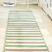 White 168 x 132 x 0.5 in Indoor/Outdoor Area Rug - Beachcrest Home™ Vara Striped Green/Beige/Brown Indoor/Outdoor Area Rug | Wayfair