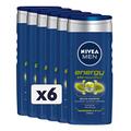 NIVEA MEN Energy Fresh Effect Duschshampoo 6er Pack (6 x 250 ml) - Men Duschgel für Körper, Gesicht und Haare - Shampoo für Männer mit Minzextrakten