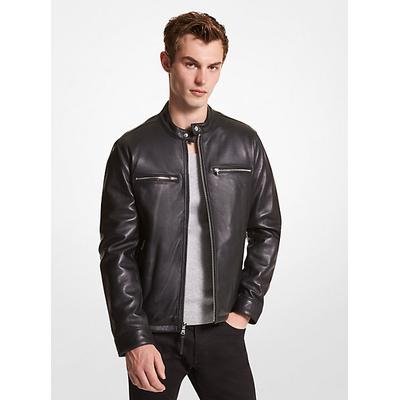 Michael Kors Leather Moto Jacket Black S