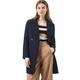 Allegra K Women's Notched Lapel Double Breasted Raglan Winter Coats Blue 16