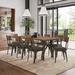 17 Stories Everly 9 Piece Solid Wood Dining Set Wood/Upholstered/Metal in Brown | 30 H in | Wayfair 8FB7D41E6E8D4B9483EBB85ABF11CCD8