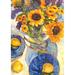 Toland Home Garden Afternoon Sunflowers Polyester 12 x 18 in. Garden Flag in Gray/Orange/Yellow | 18 H x 12.5 W in | Wayfair 119534