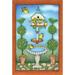 Toland Home Garden Gold Finch Birdhouse Polyester 12 x 18 in. Garden Flag in Blue/Brown/Orange | 18 H x 12.5 W in | Wayfair 119751