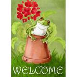 Toland Home Garden Potted Frog 2-Sided Polyester 18 x 12.5 inch Garden Flag in Green | 18 H x 12.5 W in | Wayfair 119122