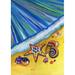 Toland Home Garden Beach Shells 28 x 40 inch House Flag, Polyester in Blue/Yellow | 40 H x 28 W in | Wayfair 102070