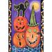 Toland Home Garden Pumpkin Party 2-Sided Polyester 18 x 12.5 inch Garden Flag in Black/Indigo/Orange | 18 H x 12.5 W in | Wayfair 112546