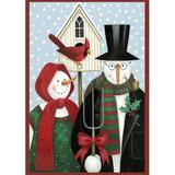 Toland Home Garden Snowman Gothic 28 x 40 inch House Flag, Polyester in Black/Brown/Red | 40 H x 28 W in | Wayfair 109383