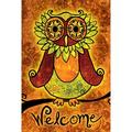Toland Home Garden Welcome Owl Polyester 12 x 18 in. Garden Flag in Orange/Yellow | 18 H x 12.5 W in | Wayfair 119649