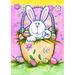 Toland Home Garden Bunny in a Basket Polyester 18 x 12.5 inch Garden Flag in Pink/Yellow | 18 H x 12.5 W in | Wayfair 112607