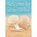 Toland Home Garden Welcome Shells-Stone Harbor 28 x 40 inch House Flag, Polyester in Blue/Brown | 40 H x 28 W in | Wayfair 1010984