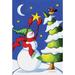 Toland Home Garden Snowman Star Polyester 18 x 12.5 in. Garden Flag in Blue/Brown | 18 H x 12.5 W in | Wayfair 1110507