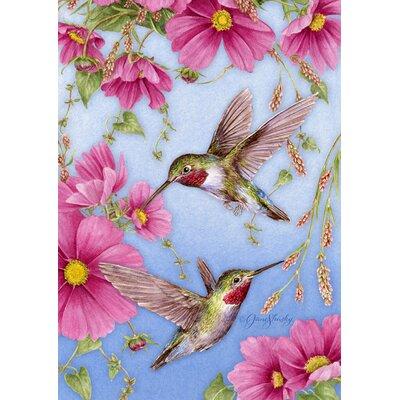 Toland Home Garden Hummingbirds w/ Pink Polyester 18 x 12.5 inch Garden Flag in Gray | 18 H x 12.5 W in | Wayfair 117158