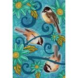 Toland Home Garden Chickadees 28 x 40 Inch House Flag, Polyester in Blue/Brown/Green | 40 H x 28 W in | Wayfair 1110084