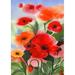 Toland Home Garden Watercolor Poppies 28 x 40 inch House Flag, Polyester in Gray/Green/Red | 40 H x 28 W in | Wayfair 109598