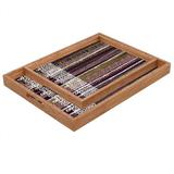 East Urban Home Serving Tray Wood in Brown/Indigo | 1.75 H x 22.5 W in | Wayfair EHME8831 33820263