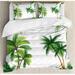 East Urban Home Tropical Coconut Palm Tree Nature Paradise Plants Foliage Leaves Digital Illustration Duvet Cover Set Microfiber | Wayfair