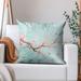 East Urban Home Spring Sakura Cherry Blossom Throw Pillow Polyester/Polyfill/Synthetic | 14 H x 14 W x 4 D in | Wayfair ERNI1997 47903444