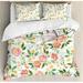 East Urban Home Flower Petals Blossoms Leaves & Bird Sitting Vintage Elegance Image Duvet Cover Set Microfiber | Queen | Wayfair ETHG7837 45300327