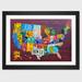 East Urban Home 'USA Recycled License Plate Map VII' by Design Turnpike Graphic Art Print Paper in Black/Orange/Pink | 16 H x 24 W x 1 D in | Wayfair