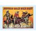 Buyenlarge Buffalo Bill: Three Riders Vintage Advertisement in Brown/Yellow | 44 H x 66 W x 1.5 D in | Wayfair 0-587-02908-0C4466