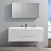 Kaydis Ivy Bronx 60" Wall Mounted Single Sink Bathroom Vanity Set w/ Medicine Cabinet Wood/Plastic in White | 21.7 H x 60 W x 19 D in | Wayfair