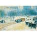 Buyenlarge 'Winter in Union Square' by Frederick Childe Hassam Painting Print Paper in Blue/Yellow | 20 H x 30 W x 1.5 D in | Wayfair