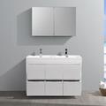 Fresca Valencia 48" Free-Standing Double Sink Bathroom Vanity Set w/ Medicine Cabinet Wood/Plastic in White | 34 H x 48 W x 19 D in | Wayfair