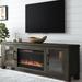 Gracie Oaks Cloyne 83" No Assembly Required Fireplace TV Stand, Fits TVs up to 100" Wood in Black/Brown | Wayfair GRCS3181 45098042