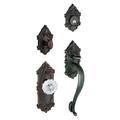 Grandeur Grande Victorian Handleset w/ Deadbolt and Door Knob, Crystal in Brown | 17.82 H x 2.85 W x 3.29 D in | Wayfair 825173
