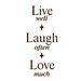 Fireside Home Live Well - Laugh Often - Love Much Wall Decal Vinyl in Red/Black | 37 H x 6 W in | Wayfair I-001B-CH