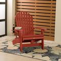 Dovecove Crotty Adirondack Chair Plastic/Resin in Red | 40 H x 33 W x 36 D in | Wayfair 8FDF1304A13C45528985AE82A3F9815A