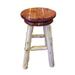 Millwood Pines Retta Swivel Bar & Counter Stool Wood in Brown/Red | 24 H x 14 W x 14 D in | Wayfair 41C654EAC6AF4330B11989FA9155CE30