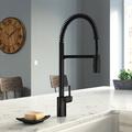 Moen Align One Handle Spring Kitchen Faucet, Modern Single Hole Kitchen Sink Faucet Pulldown Sprayer in Black | 4.81 W x 10.88 D in | Wayfair