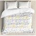 Ambesonne Grunge Sketchy Roses Leaves Cotton Flowers w/ Dots Image Duvet Cover Set Microfiber in Yellow | King | Wayfair nev_34697_king