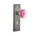 Nostalgic Warehouse New York Plate w/ Decorative Keyhole & Waldorf Pink Door Knob Brass/Crystal in Gray | 7 H x 2.25 W x 2.52 D in | Wayfair 722966