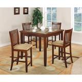 Red Barrel Studio® Duplessis 5 Piece Counter Height Dining Set Wood in Brown/Red | 36 H in | Wayfair F10F8BCA9B4846BEB013DB2ACC351761