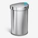 simplehuman 45 Liter/12 Gallon Semi-Round Automatic Motion Sensor Trash Can Stainless Steel in Gray | 25.2 H x 15.4 W x 12.8 D in | Wayfair ST2009